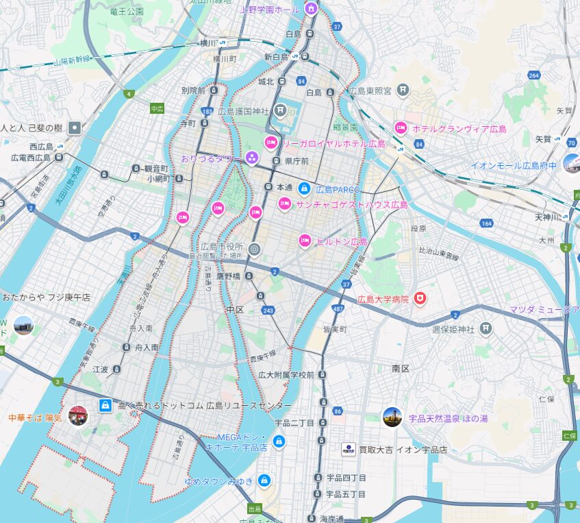 広島市東区の地図